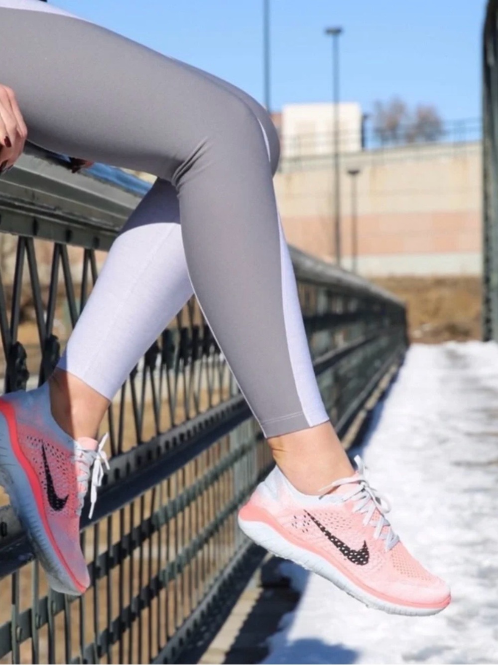 Nike Women's Flyknit Running Shoes in Coral Pink and Black